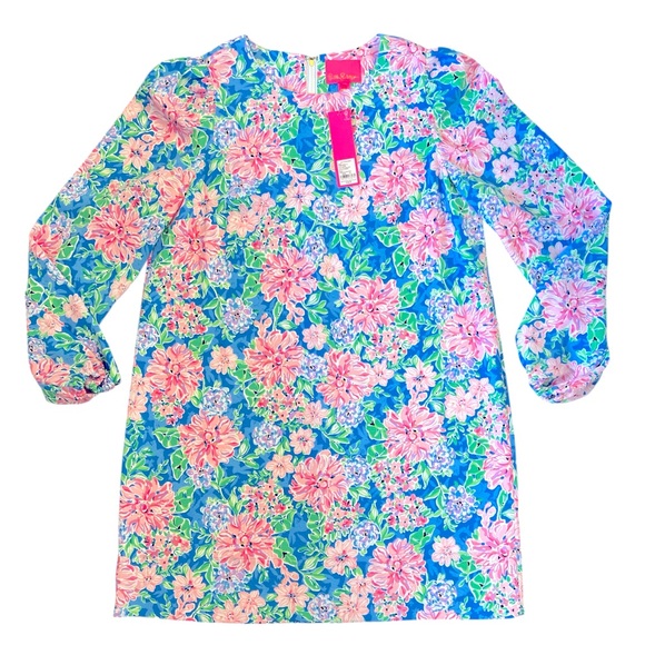 Lilly Pulitzer Alyna Long Sleeve Dress Spring in Your Step Size 14 NWT - Picture 2 of 10